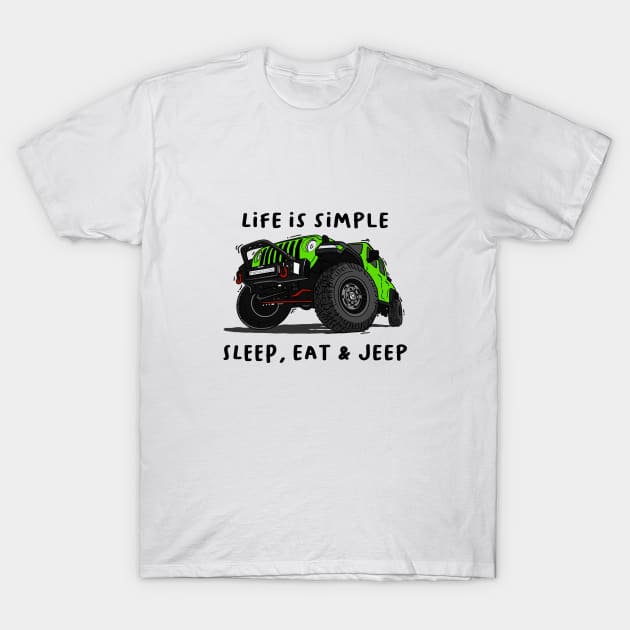 American Jeep Green T-Shirt by 4x4 Sketch